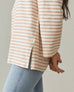 Women's Relaxed Cotton Long Sleeve - Striped - Cork Stripe